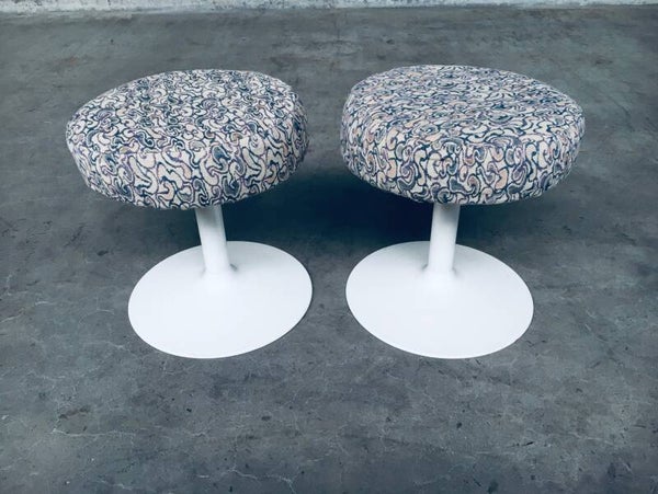 Vintage MCM Design set of 2 Low Tulip Stools 1970's