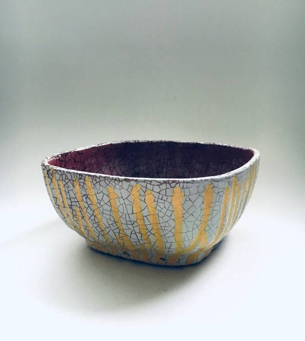 Vintage Art Studio Pottery Bowl, Czechoslovakia 1960's