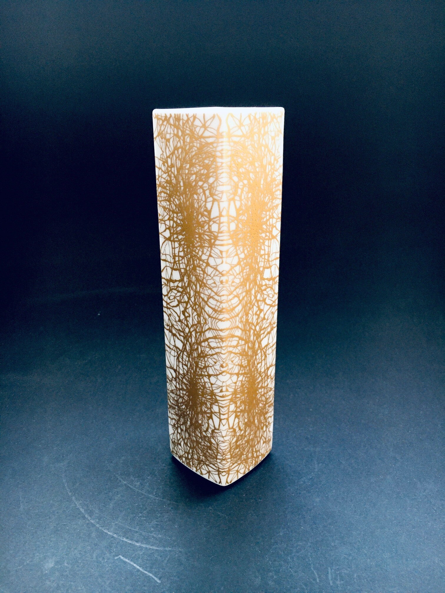 Art Porcelain Abstract Gold Pattern Vase by Heinrich & Co Selb Bavaria, Germany 1970's