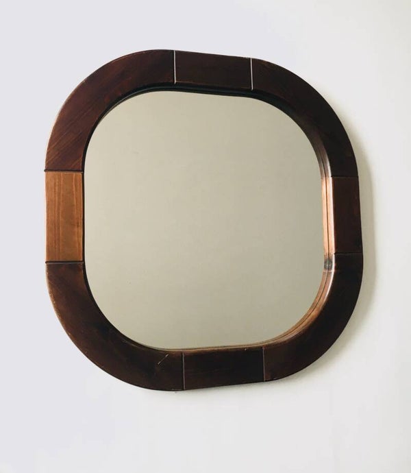 1970's Design Finja Mirror in Stained Pine by Ikea