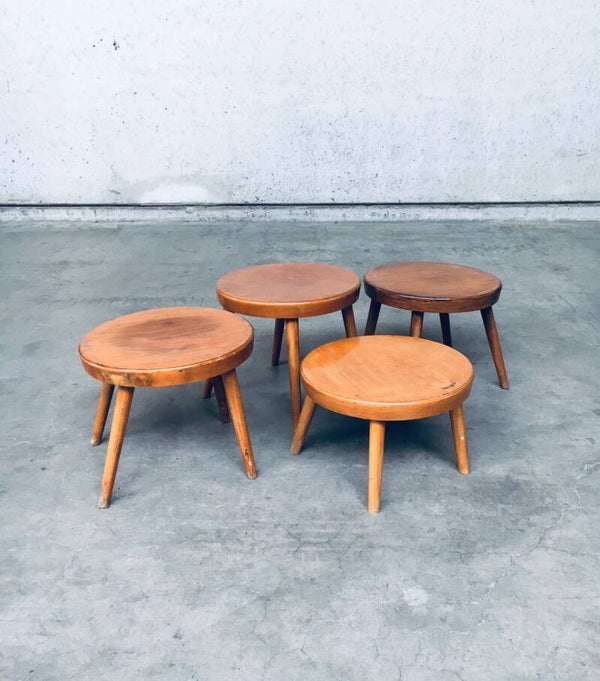 Midcentury Design Low Side Table set, Belgium 1950's