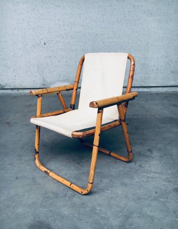 1960's Midcentury Modern Design Bamboo Folding Chair