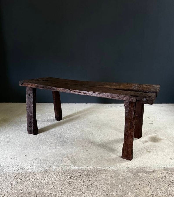 Early 19th Century Handcrafted Brut Carved Workbench Table