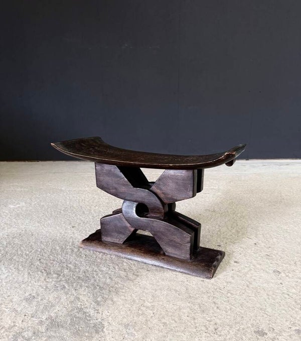 Handcrafted Carved Ashanti Tribal Stool, Africa 1950's