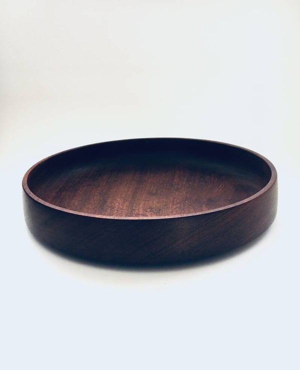 Midcentury Scandinavian Design Large Art Bowl in Teak, Denmark 1960's
