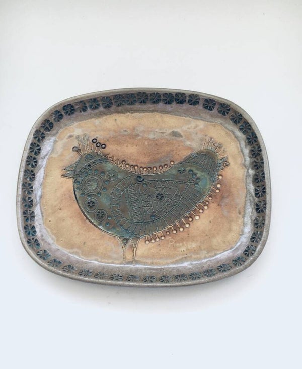 Ceramic Art Plate by Charles Emile Pinson, France 1950's