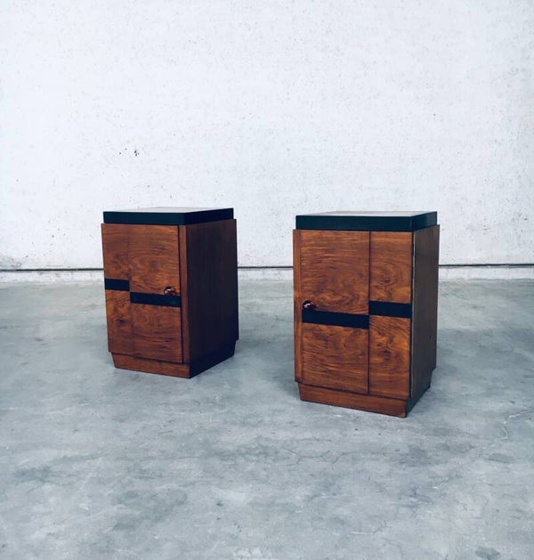 Art Deco Design Bedside Cabinets, France 1930's