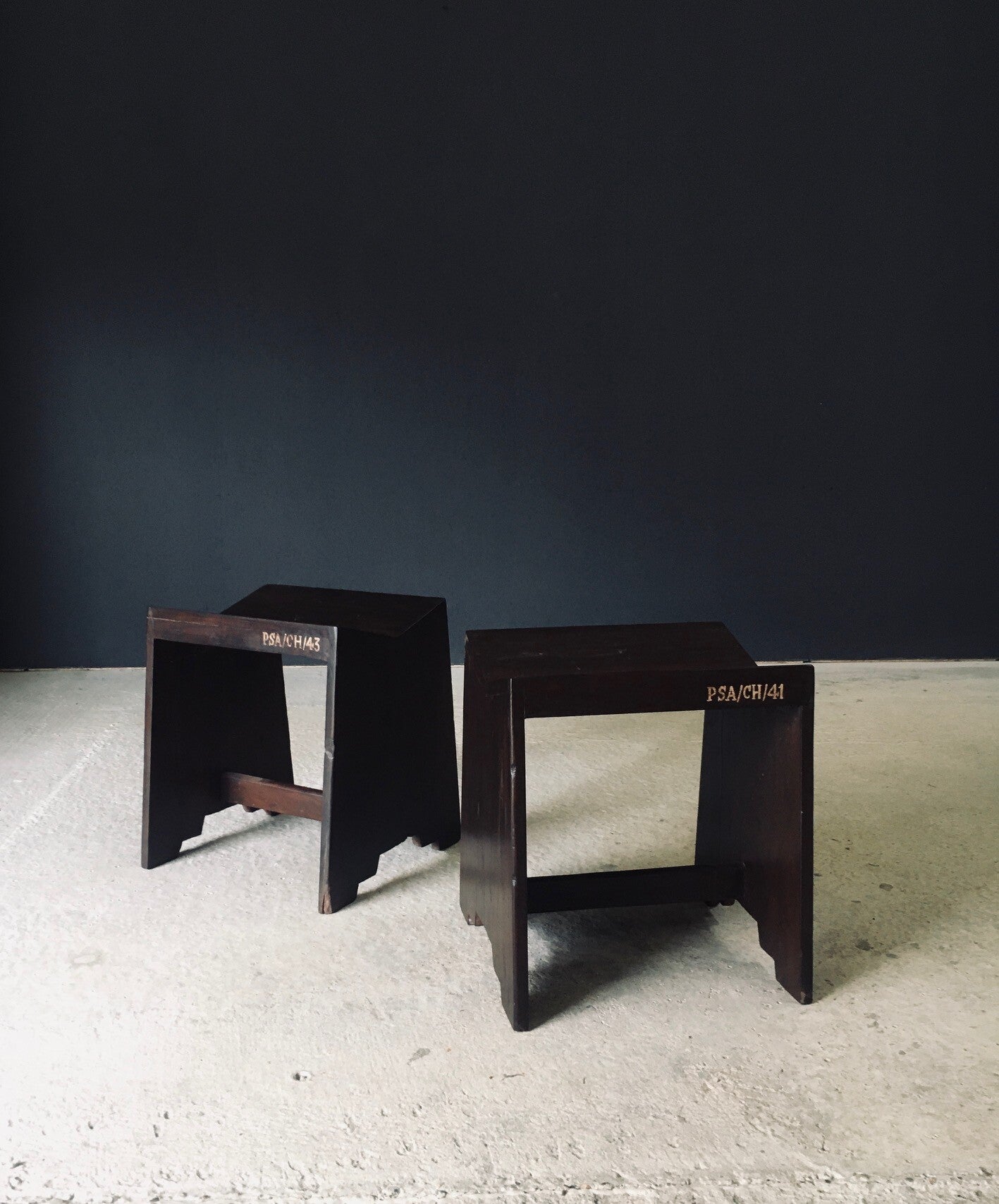 Modernist Design PJ-SI-68-A Sewing Stool Set by Pierre Jeanneret for Chandigarh, 1950's India