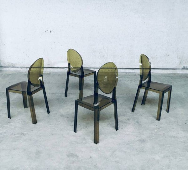 Postmodern Design Dining Chair set Victoria Ghost by Philippe Starck for Kartell, 1990's