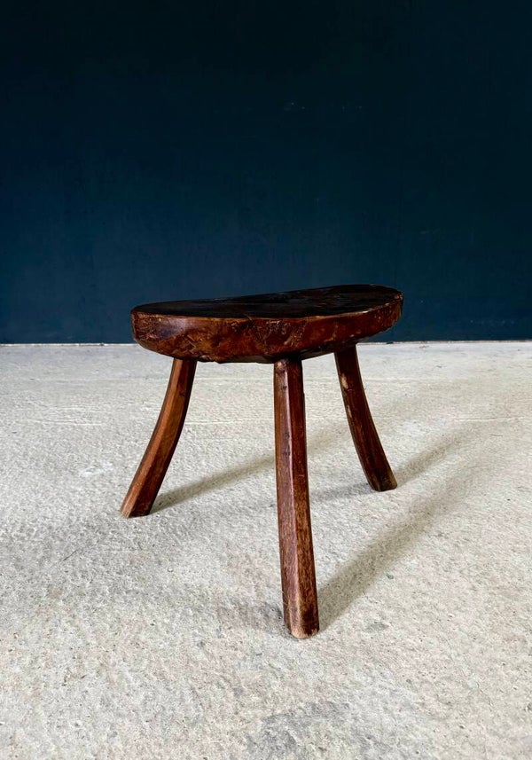 Early 20th Century French Country Handcrafted Tripod Stool