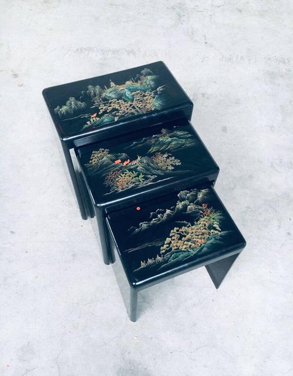 Rare 1950's People's Republic of China Design Nesting Table Set