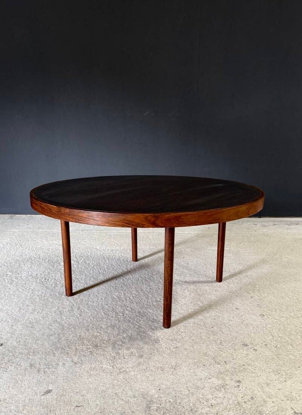 Midcentury Modern Scandinavian Design Teak and Sculptural Copper Inlay Coffee Table, Denmark 1960's