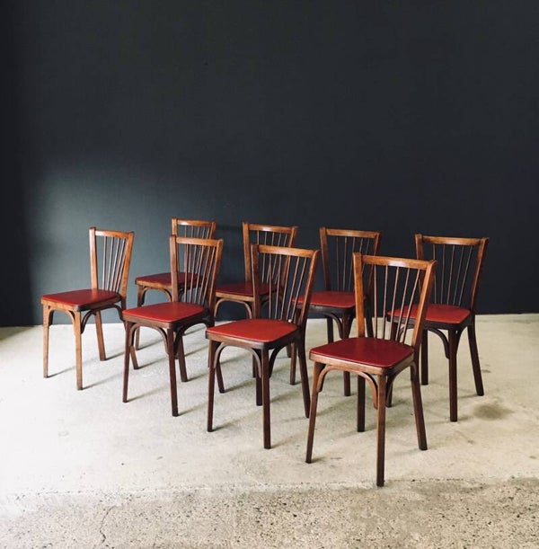 1950's French Reconstruction Design Bistro Chairs by Baumann