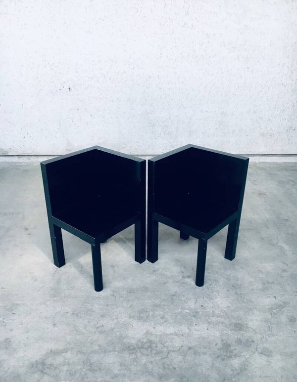 Postmodern Memphis Design "LOVE" Seats Cubist Chair set, Italy 1980's