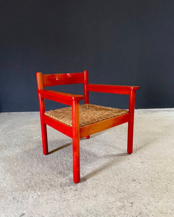 MCM Design Red Lounge Chair by Vico Magistretti