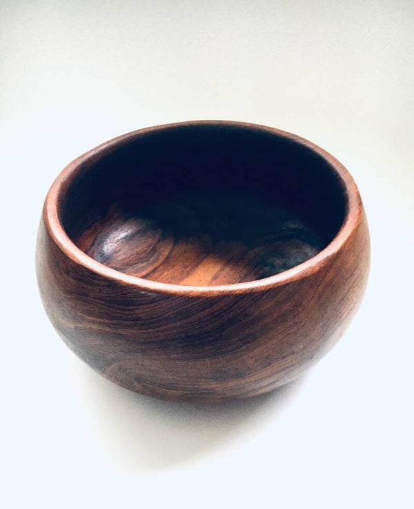 Midcentury Scandinavian Design Round Teak Bowl 2 - Denmark 1960's
