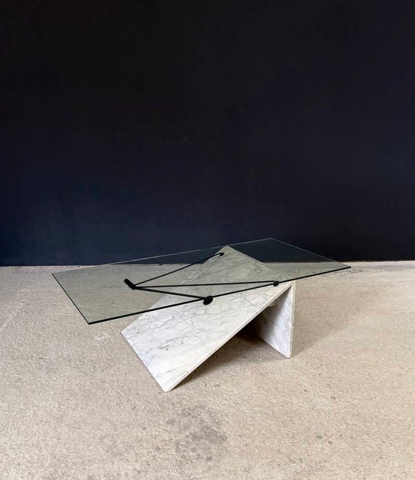 Postmodern Architectural Design Coffee Table, Italy 1980's