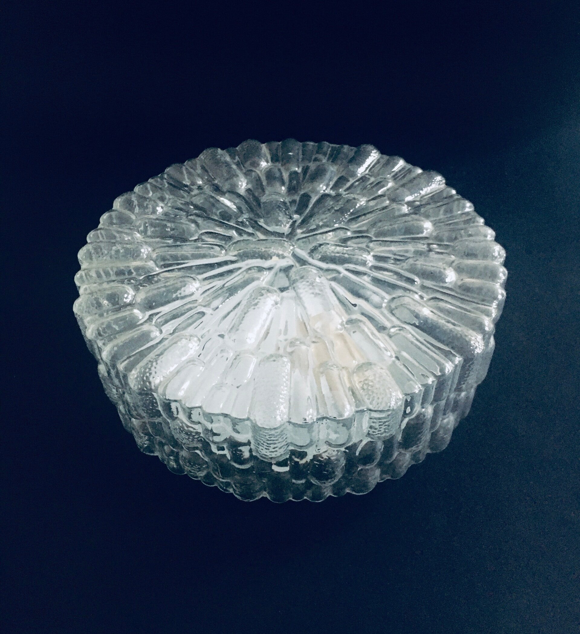 1960's Design Ice Crystal Glass Wall Lamp