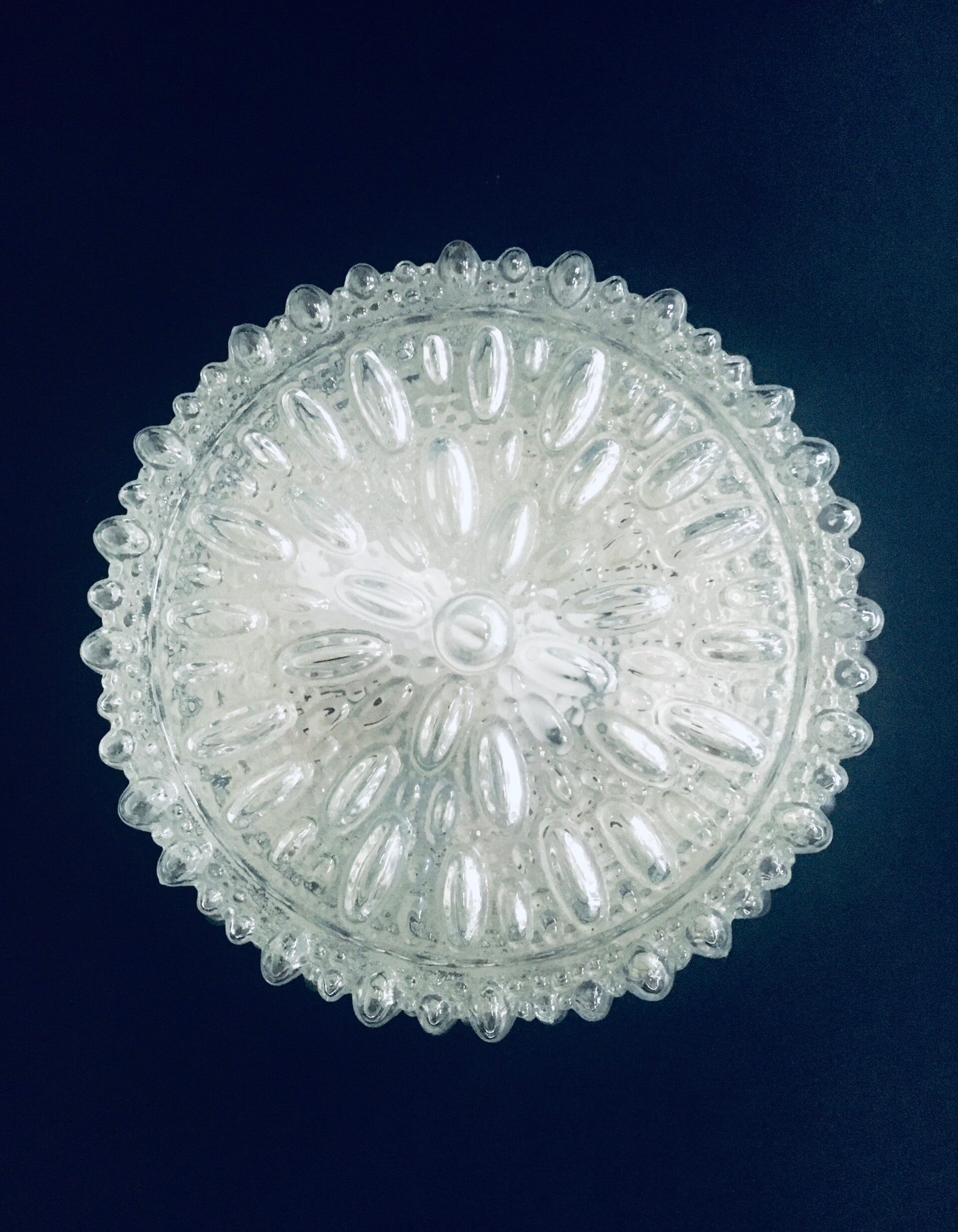 1960's Round Glass Sconce Wall Lamp by Helena Tynell for Glashutte Limburg