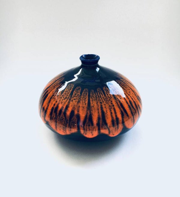 1960's Signed Art Ceramic Sphere vase