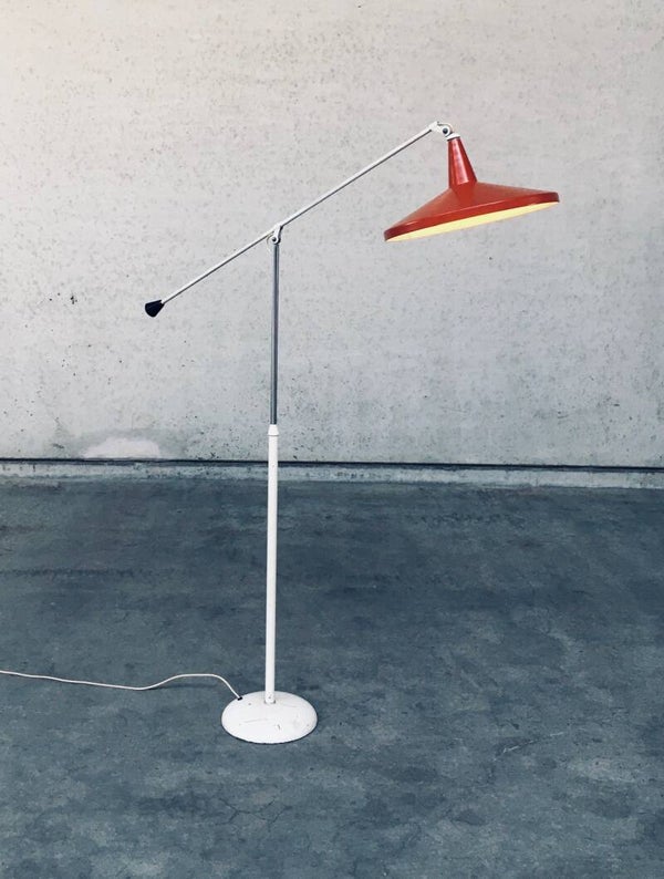 "PANAMA" Floor Lamp in red by Wim Rietveld for Gispen, 1957