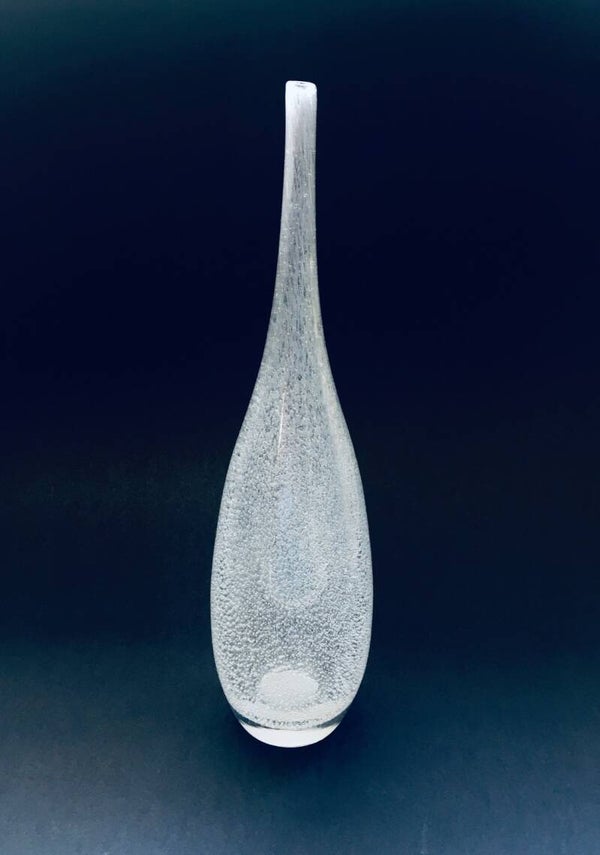 Vintage Art Glass Bubble Spout Vase, France 1960's