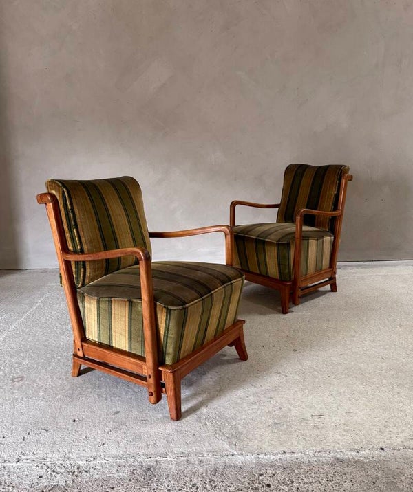 Modernist Scandinavian Design Lounge Chair set, Sweden 1940's