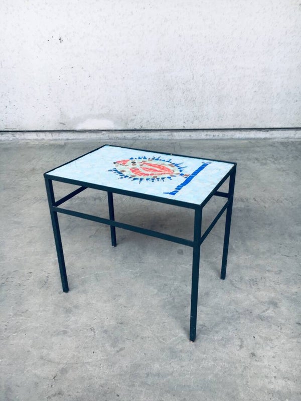 Vintage Mosaic Tile Side Table, 1960's Belgium