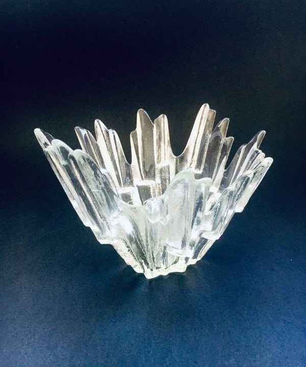 Revontulet Ice Glass Bowl by Tauno Wirkkala for Humppila, Finland 1960's