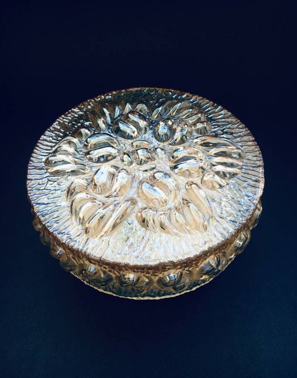 1960's Golden Luster Glass Wall Lamp