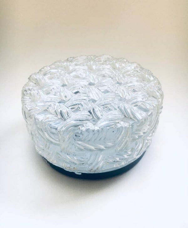 MCM Cord Pattern Glass Sconce Wall Lamp 1960's