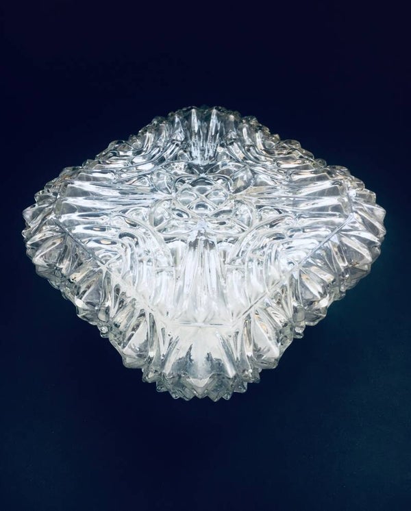 1960's Ice Crystal Glass Sconce Wall Lamp