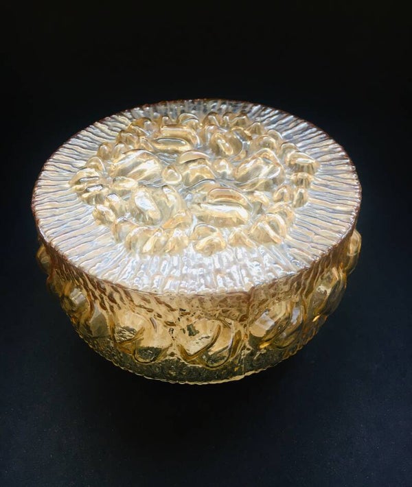 1960's Golden Luster Glass Sconce Wall Lamp