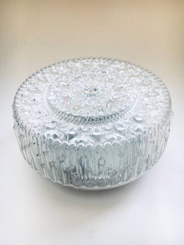 1960's Design Patterned Glass Sconce Wall Lamp