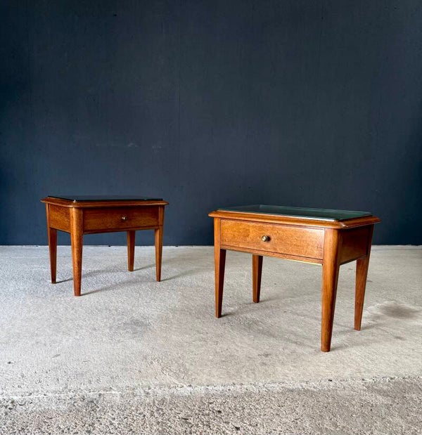 Midcentury Design Bedside Cabinet set, Italy 1950's