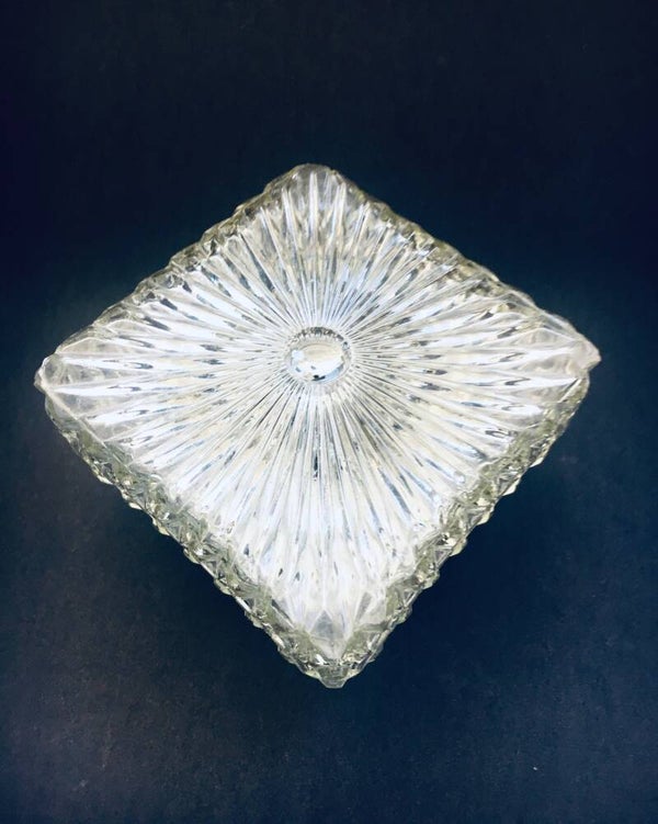 1960's Square Sunburst Glass Sconce Wall Lamp