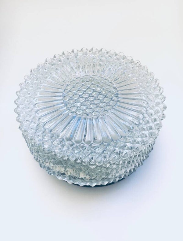 Ice Sunflower Glass Sconce Wall Lamp, Germany 1960's