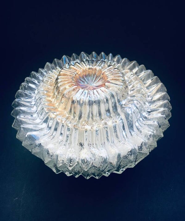 1960's Golden Sunburst Glass Sconce Wall Lamp