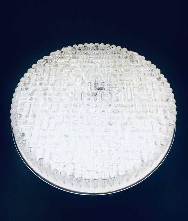 Space Age Design Glass Sconce Wall Lamp by Glashutte Limburg, 1960's