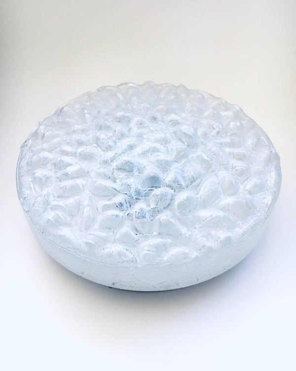 1960's MCM Design Large Ice Glass Sconce Wall Lamp