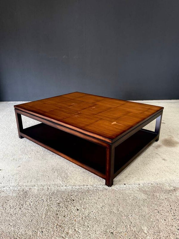 Postmodern Design Two Tier Bamboo Top Coffee Table by Axel Vervoordt