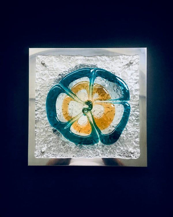 'CHIC' Murano Art Glass Square Sconce Wall Lamp