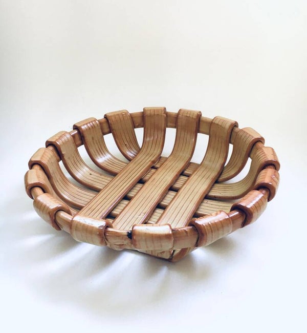 Vintage Art Studio Ceramics Braided Bowl, Italy 1960's