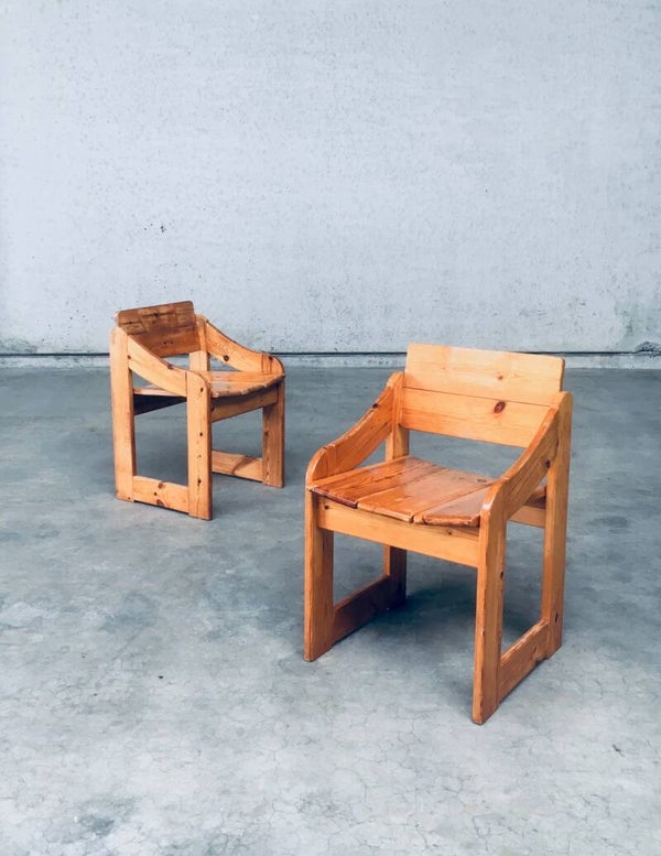 Scandinavian Design Pine Side Chair set, Sweden 1960's