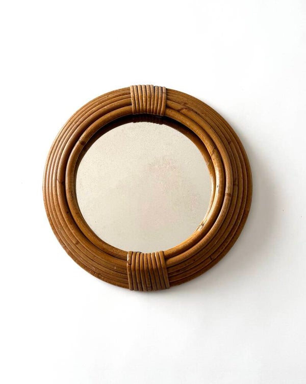 Midcentury Modern Boho Design Bamboo Mirror, Italy 1960's
