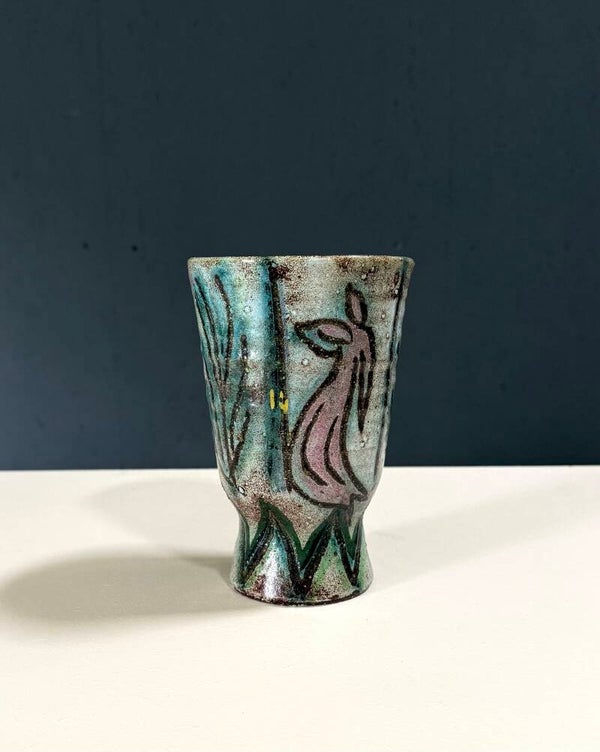 Midcentury Art Ceramics Rare Vase by Accolay, France 1950's