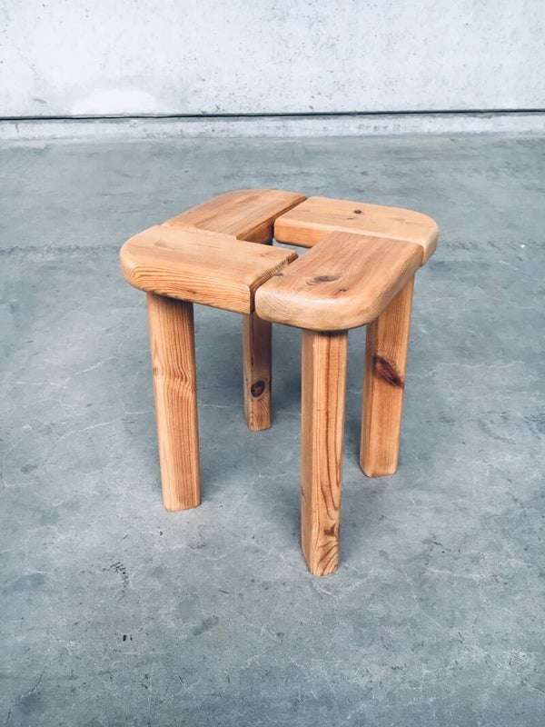 Vintage Sauna Pine Stool by Finnsauna Lagerholm, Finland 1960's