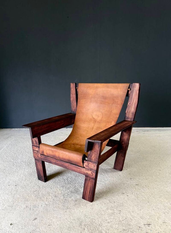 Midcentury Handcrafted Beach Sling Lounge Chair, Netherlands 1960's