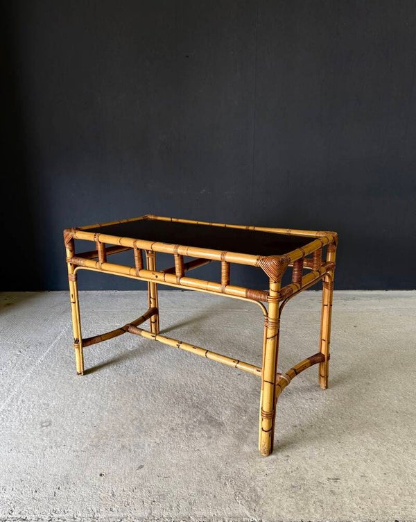 Boho Design Bamboo Console Side Table, 1960's Italy