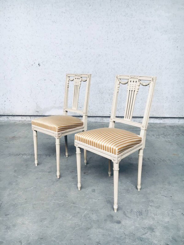 Belle Epoque Louis XVI Style Dining Chair set, France 1940's